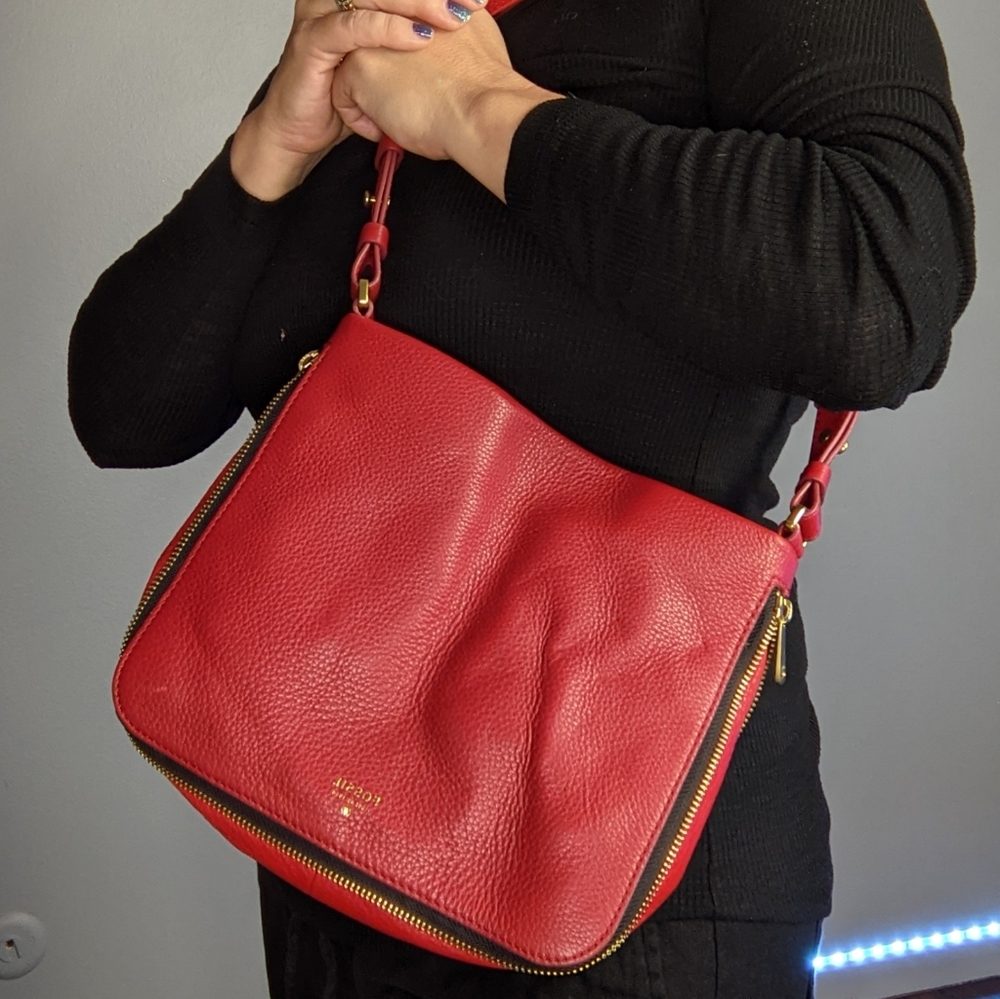 Fossil Red Crossbody Handbag